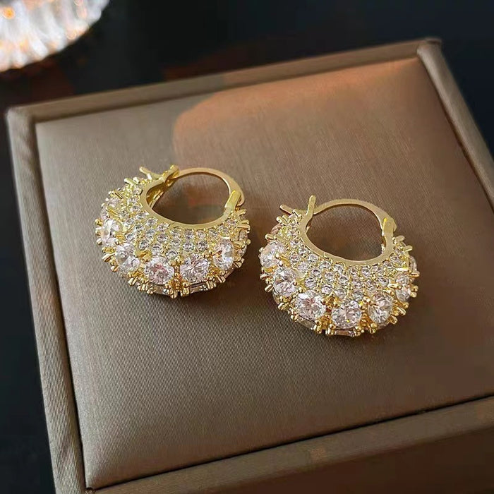 Wholesale Sparkling diamond earrings with niche design, light luxury temperament, earrings pendant