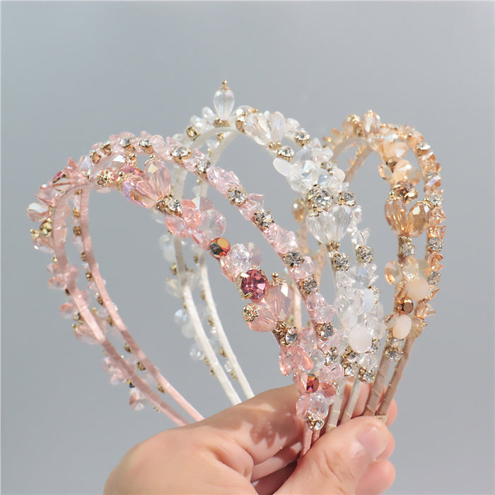 Wholesale Colorful Rhinestone Transparent Beaded Headband JDC-HD-ZC018