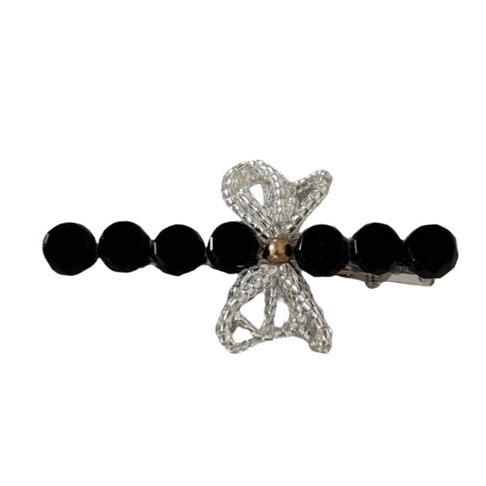 Wholesale Women's Small Beaded Bow Hairpin