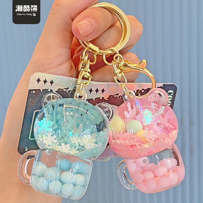 Llavero de botella de copa de oso al por mayor JDC-KC-CHAOHE001