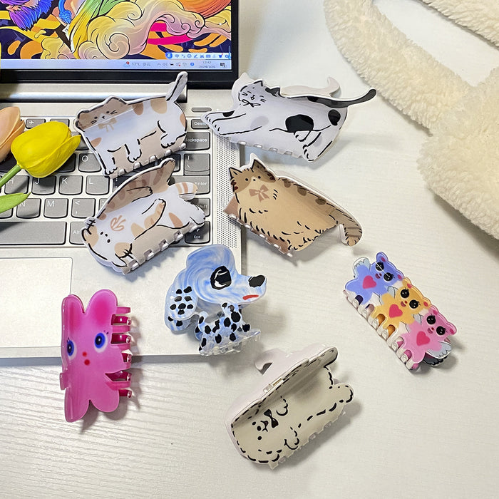 Wholesale Dalmatian Grab Clip cartoon Printed   Shark Clip