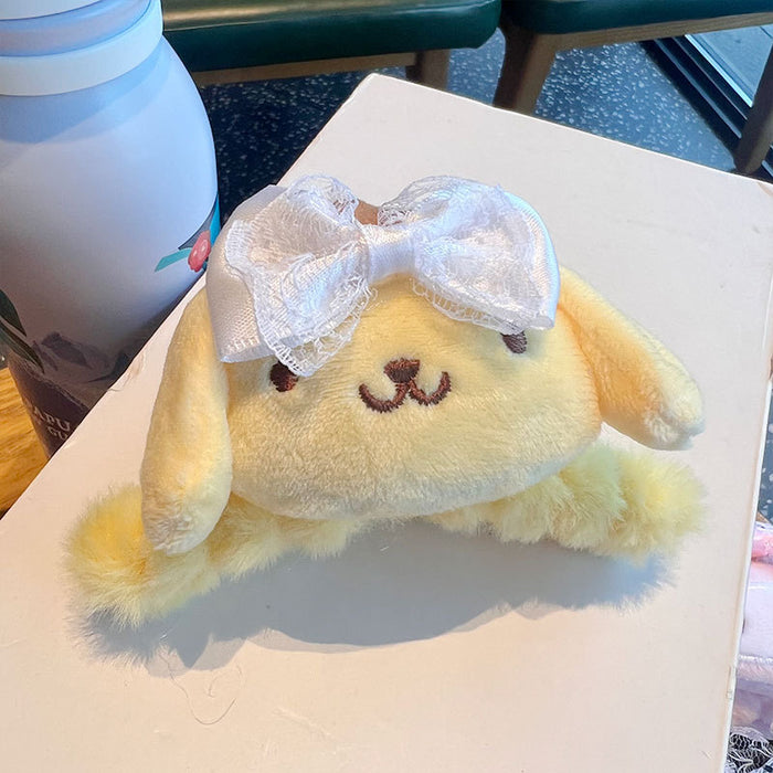 Wholesale Autumn and winter cute big doll plush hair clip new cartoon dog furry hair clip back of the head soft cute hair accessories