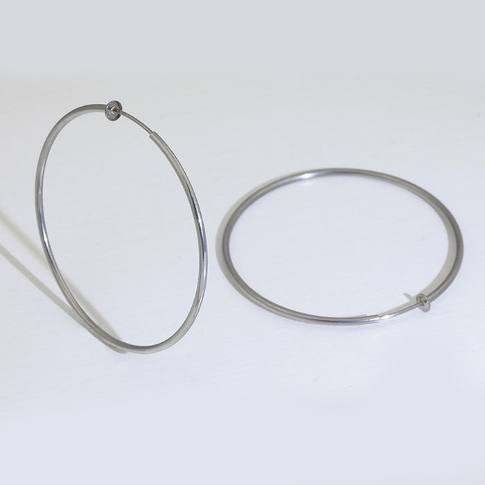 Wholesale Earrings without ear holes, ear clips with exaggerated large circles, stainless steel ear clips, fashionable, personalized and elegant earrings