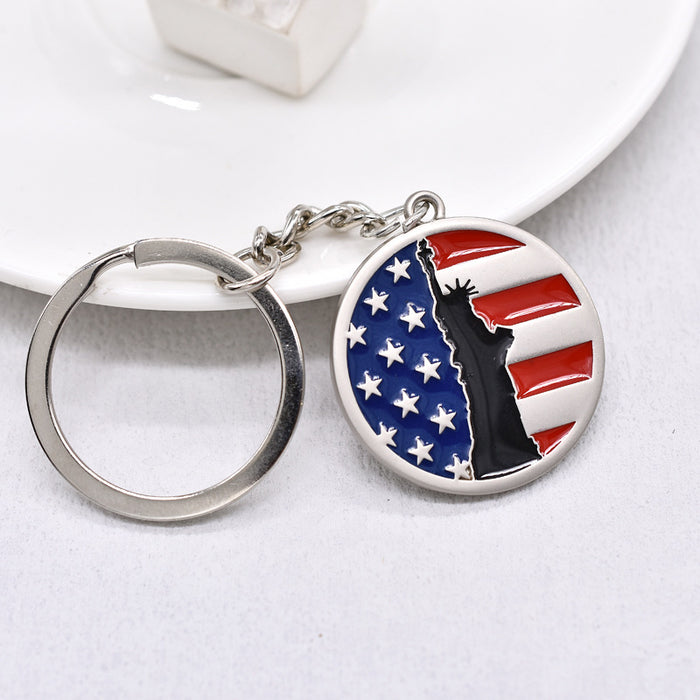 Wholesale American Independence Day Flag Zinc Alloy Keychain JDC-KC-TianG028