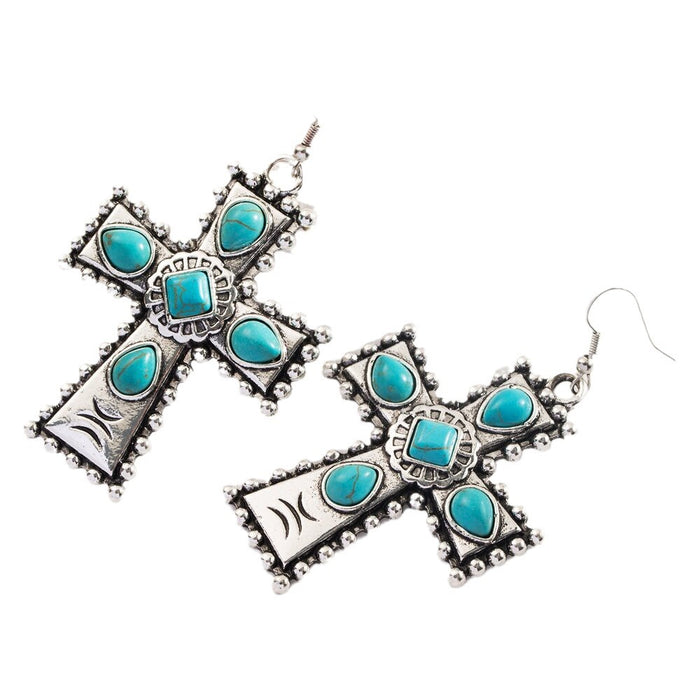Wholesale Alloy Set Turquoise Creative Bohemian Earrings