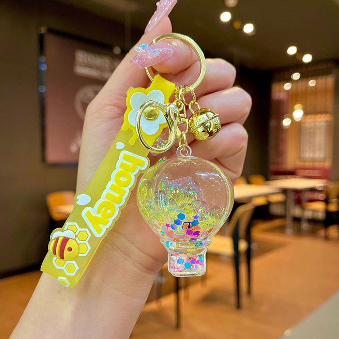 Wholesale Acrylic Crystal Luminous Hot Air Balloon Keychain JDC-KC-JinM009