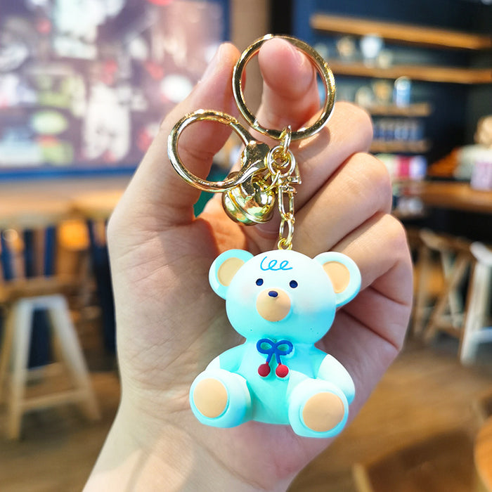 Wholesale Rubber Cherry Bear Cartoon 3D Keychain JDC-KC-Tingm053