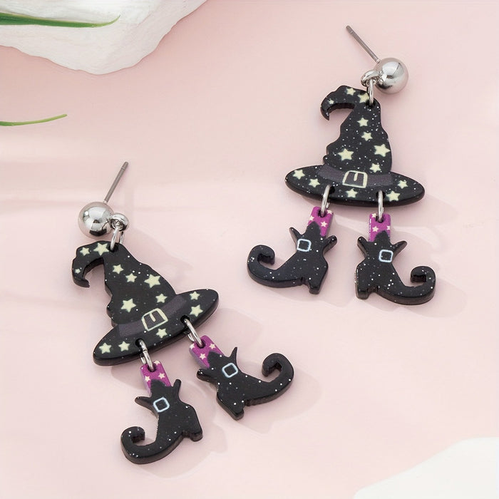 Wholesale Party Wear  Witch Acrylic Earrings Jewelry Accessory For Resale