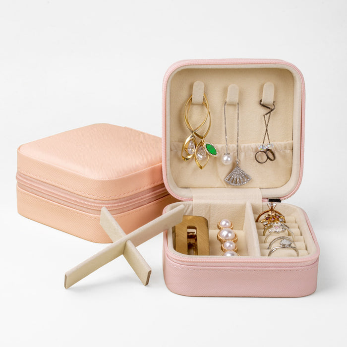 Wholesale Simple Mini Jewelry Storage Box Travel Portable Jewelry Box Small Ring Bag Ornament Box JDC-SB-ZX002