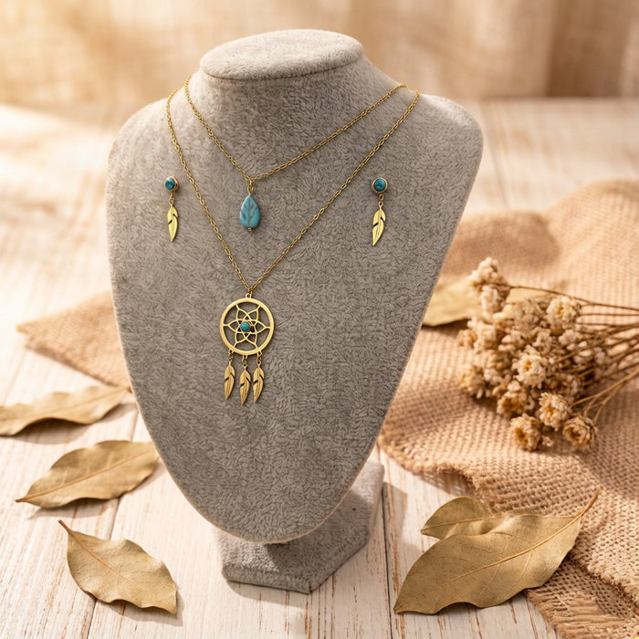 Wholesale Dream Catcher Necklace and Earring Set Fashion Accessory Gift