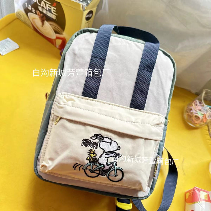 Wholesale shibinu cartoon contrast color backpack cute children's casual schoolbag class canvas lightweight girls' backpack