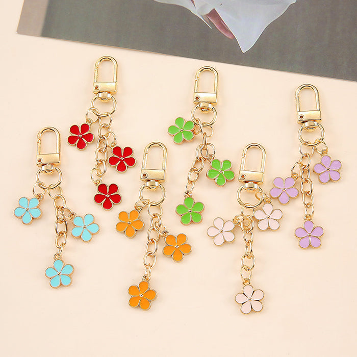 Wholesale flower keychain creative bag pendant for girlfriends fresh small gifts
