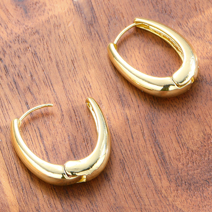 Wholesale Exaggerated hollow ear loops with geometric C-shaped ear clips