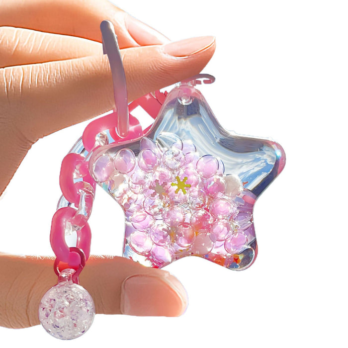 Wholesale Acrylic Star-Filled Liquid Glitter Keychain