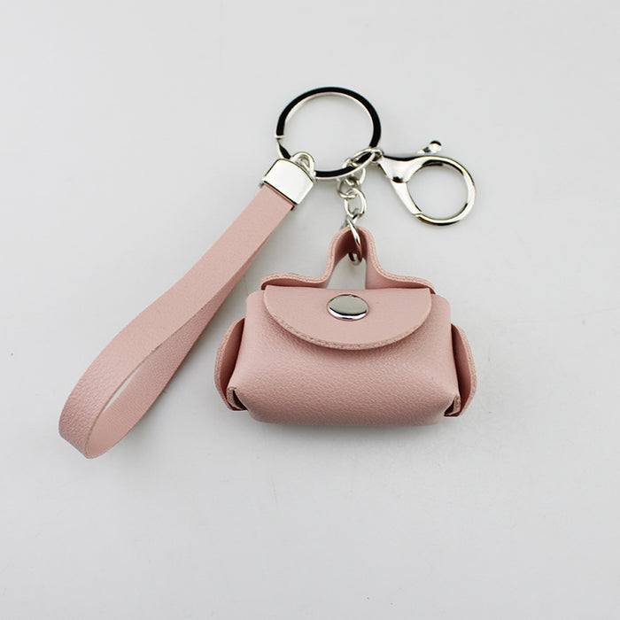 Wholesale Chic PU Leather Coin Purse Keychain Alloy Car Key Accessory For DIY Jewelry Craft