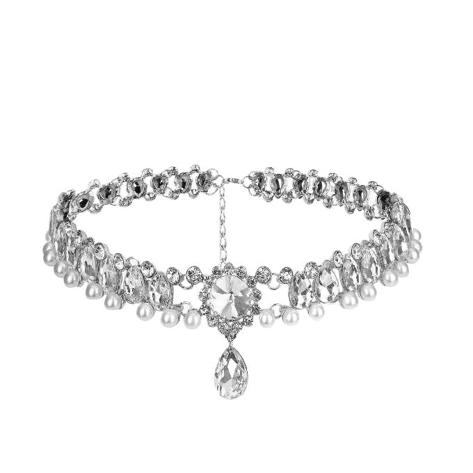 Wholesale Diamond-Encrusted Water Drop Necklace choker necklace for Women