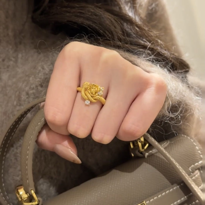 Wholesale Gold plated ring vintage luxury heavy industry open ring