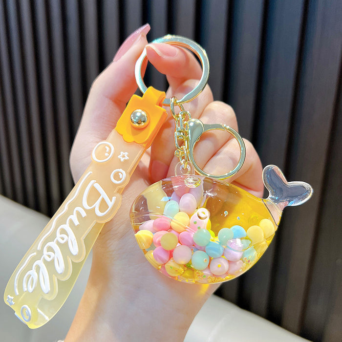 Wholesale Acrylic Jelly Bean Whale Keychain JDC-KC-WoA048