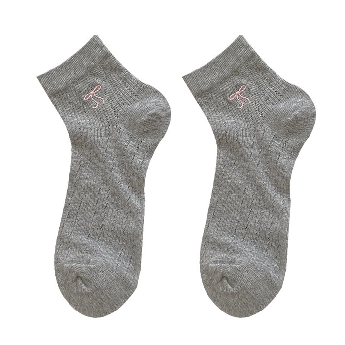 Wholesale Bow tie short tube socks boat socks breathable and sweat absorbing ultra-thin socks short socks