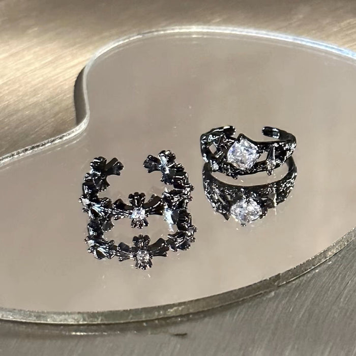 Wholesale The ring features a niche design with a high-end feel, suitable for couples. It is a simple, light, and luxurious open mouth ring