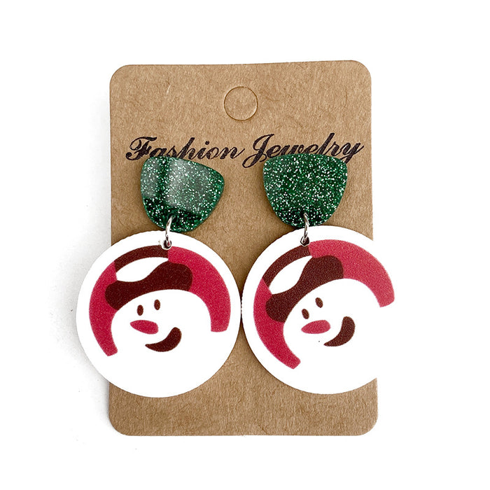 Wholesale Christmas New Flash acrylic earrings Christmas biscuit earrings holiday earrings