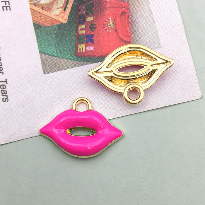 Wholesale DIY Red Oil-Drip Alloy Charms