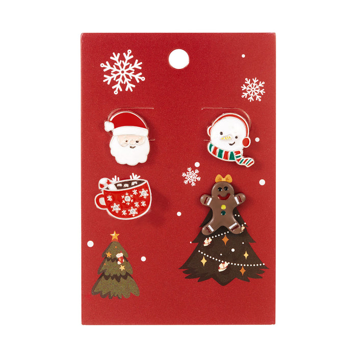 Wholesale Cartoon Snowflake Ear Studs Christmas Holiday Jewelry Accessory