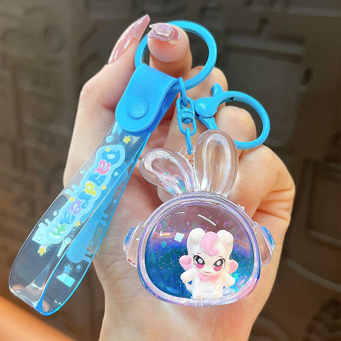 Wholesale Acrylic Big Eyes Girl Cute Liquid Quicksand Keychain JDC-KC-YanG063