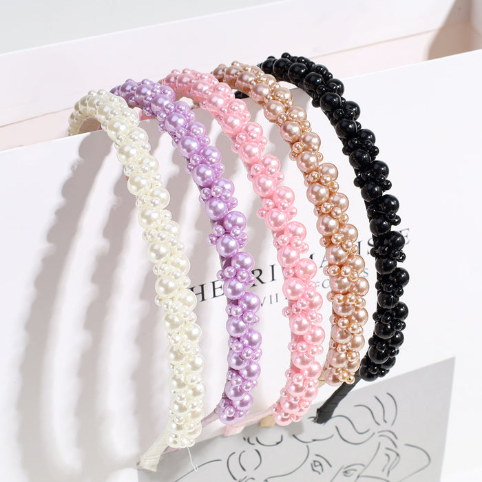 Wholesale Solid Color Pearl Headband JDC-HD-QianF001