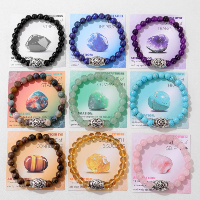 Wholesale Viking symbol bracelet with stone and gemstone bracelet