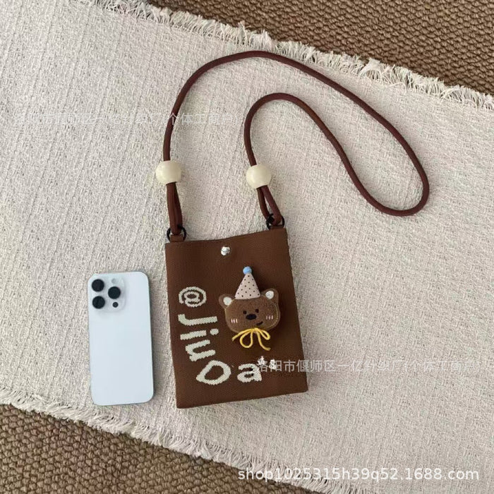 Wholesale Knitted Crossbody Bag with Rope and Beads Cute Phone Purse MOQ≥3