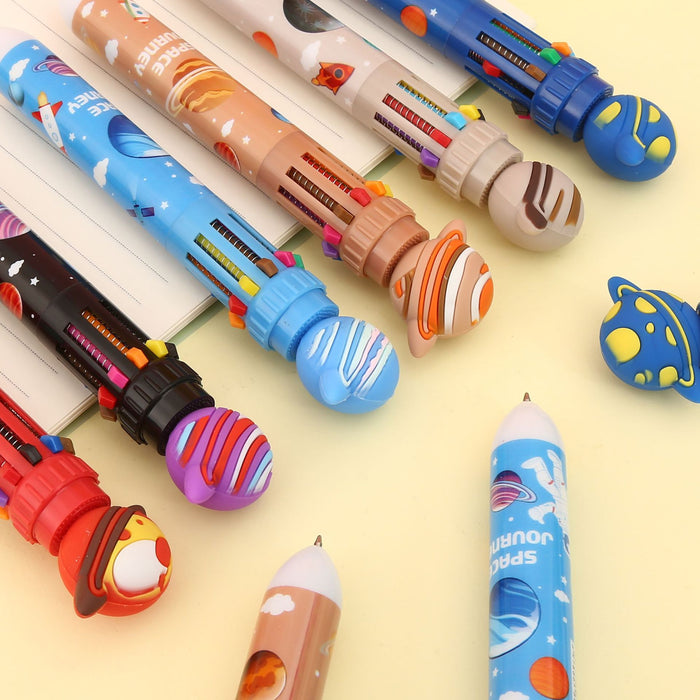 Wholesale Universe Planet Ten-Color Ballpoint Pen Cute Creative Push-Button