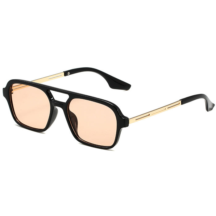 Wholesale Retro Double Bridge Small Square Frame PC Sunglasses JDC-SG-HongR012