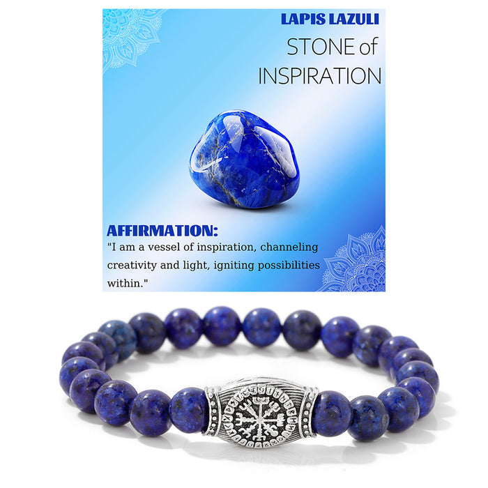 Wholesale Viking symbol bracelet with stone and gemstone bracelet