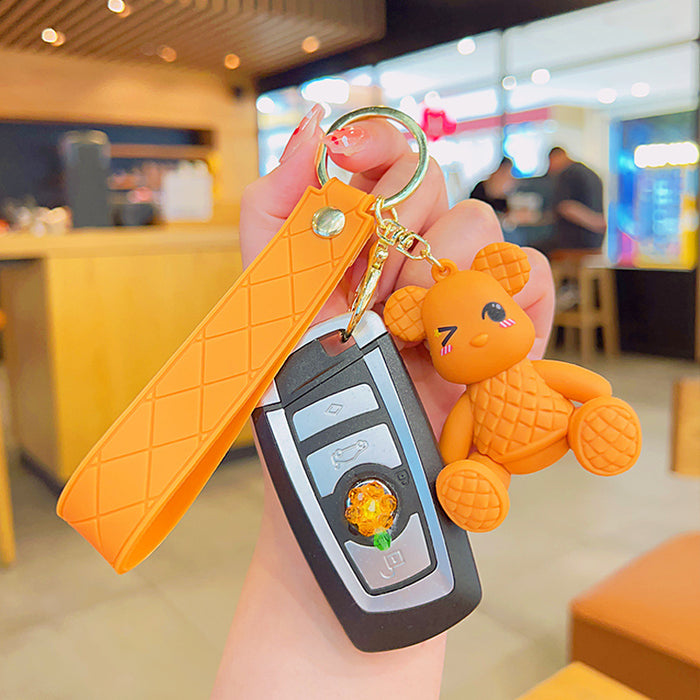 Caricatura al por mayor Bamboo Woven Bear Keychain JDC-KC-YDAO101