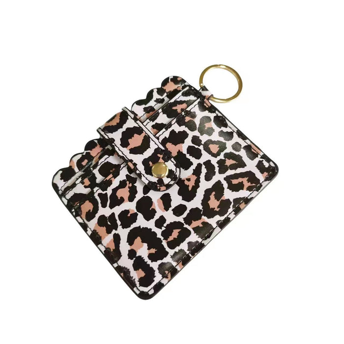 Wholesale Leopard Print Cow Print Plaid PU Leather Card Holder Keychain JDC-KC-HTong001