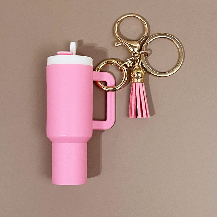 Wholesale Resin ice bullies cup keychain that can hold lip balm