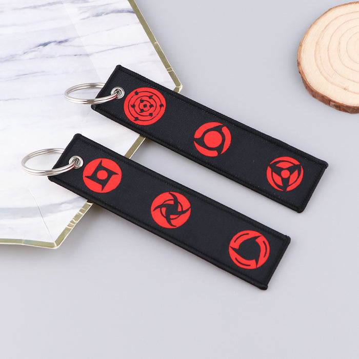 Wholesale Cartoon Anime Woven Label Keychain Pendant  Fabric Anime Peripheral