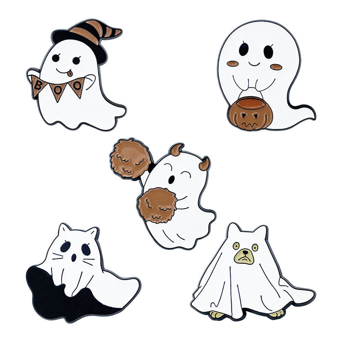 Wholesale Ghost Pumpkin Brooch Pin Zinc Alloy Cartoon Badge Party Fashion Accessory Gift MOQ≥2
