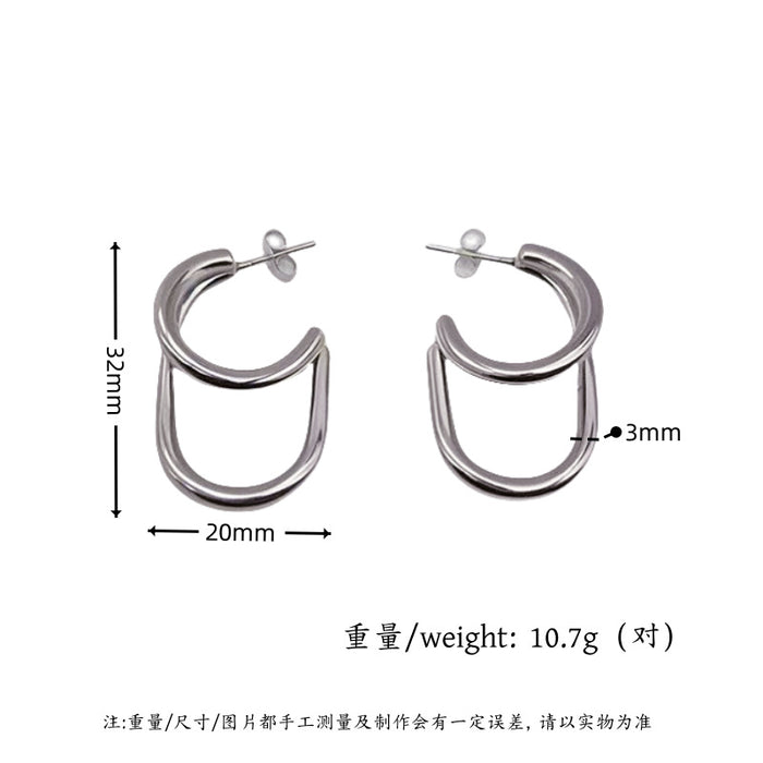 Wholesale Exaggerated large earrings with a light luxury and high-end feel that do not fade. Titanium steel earrings as earrings
