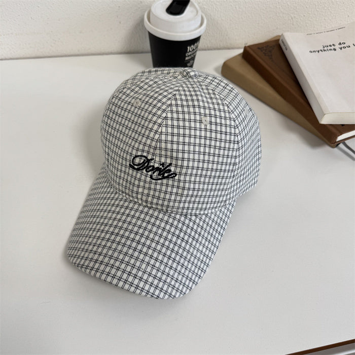 Wholesale Spring and Summer Brand Letter Embroidered Soft Top Baseball Cap Women's  Fashion  Plaid Cap