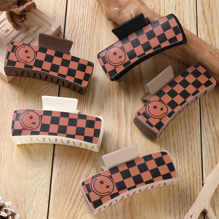 Wholesale red black chessboard square Hair Clips