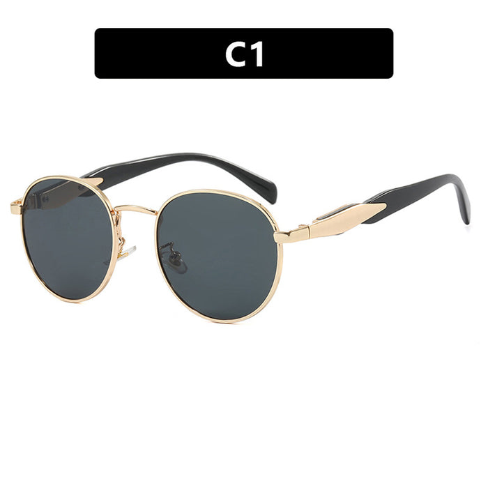 Wholesale Circular sunglasses, metal sunglasses, trendy retro sunglasses
