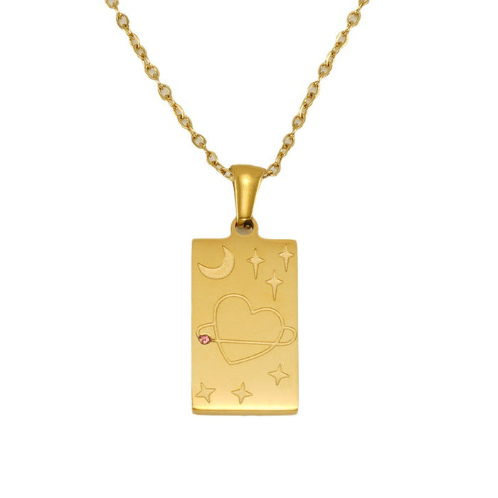 Wholesale Stainless steel square pendant necklace