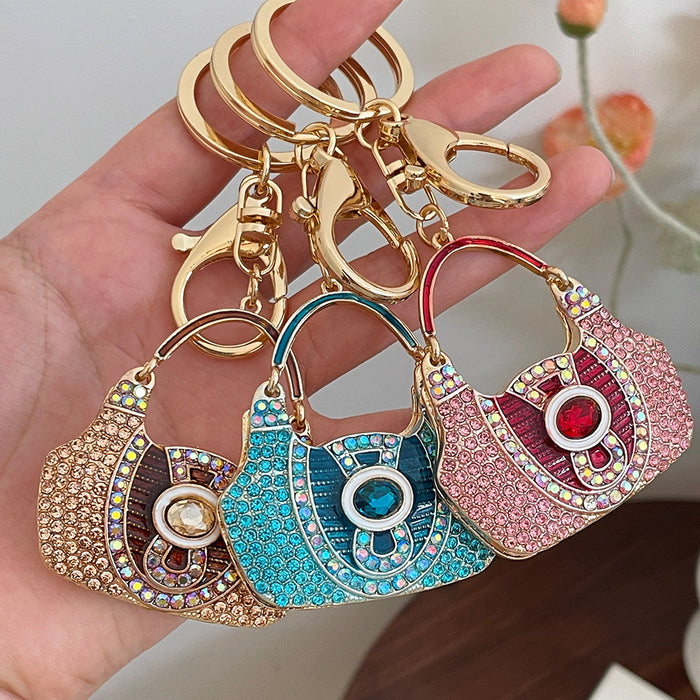 Wholesale Rhinestone Bag Alloy Keychain JDC-KC-CH006