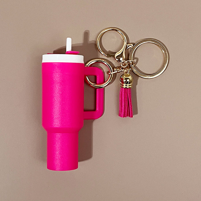 Wholesale Resin ice bullies cup keychain that can hold lip balm