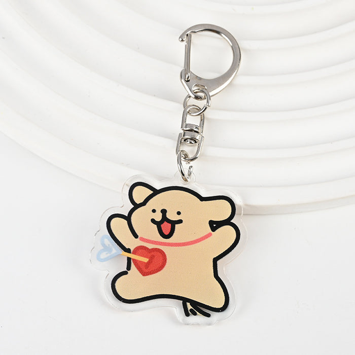 Wholesale Cute Cartoon Line Puppy Acrylic Keychain JDC-KC-XBK009