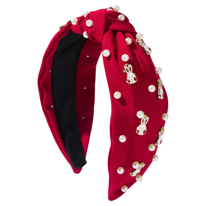 Wholesale Easter Beaded Alloy Bunny Headband