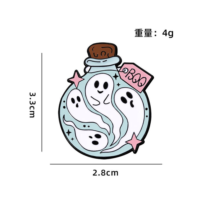 Wholesale Alloy Brooch With Baking Paint Rhinestone Dark Series Ghost Pumpkin Demon Cartoon Design Trendy Gift