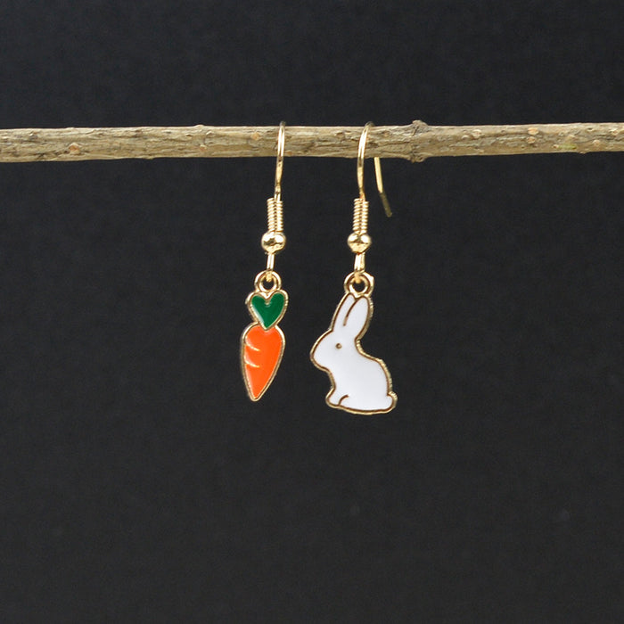 Wholesale Simple and Cute Cartoon Rabbit Carrot Earrings Creative Versatile New Student Accessories